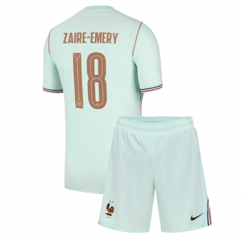 Billige Fotballdrakt Frankrike Warren Zaire-Emery #18 Replika Bortedraktsett Barn VM 2026 Kortermet (med bukser)